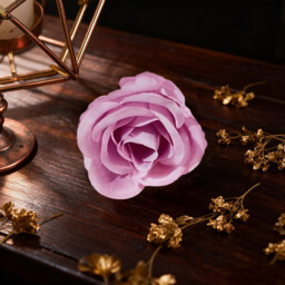 Wei’s Moment 20Pcs Artificial Flowers Roses, Real Touch  Foam Roses, Fake Flowers Rose for DIY Wedding Bridal Bouquets Baby Shower Table Centerpieces Home Decorations, Cream Powder purple - thumbnail 2