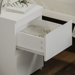 Vida Designs Bedside Table Denver 2 Drawers White - thumbnail 4