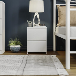 Vida Designs Bedside Table Denver 2 Drawers White - thumbnail 6
