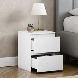 Vida Designs Bedside Table Denver 2 Drawers White - thumbnail 5