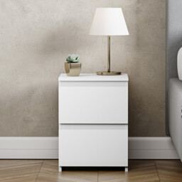 Vida Designs Bedside Table Denver 2 Drawers White - thumbnail 3