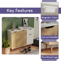Vida Designs Sideboard 3 Doors 1 Drawer White/Oak Effect - thumbnail 2