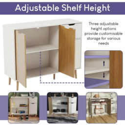 Vida Designs Sideboard 3 Doors 1 Drawer White/Oak Effect - thumbnail 3