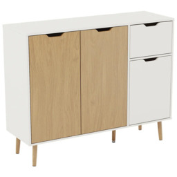 Vida Designs Sideboard 3 Doors 1 Drawer White/Oak Effect - thumbnail 5