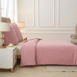 Meeallhome  Washed Brushed Duvet Cover Set 260*220cm/60*80cm*2  Beige pink - thumbnail 4