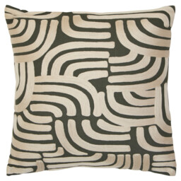 Bosie Cushion Ozella Embroidered Green/Cream Square 45x45cm - thumbnail 2
