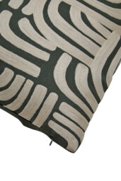 Bosie Cushion Ozella Embroidered Green/Cream Square 45x45cm - thumbnail 5