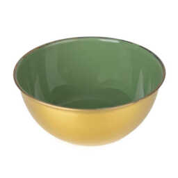Candlelight Decorative Trinket Bowl Metal & Enamel Gold/Green D:20cm - thumbnail 3
