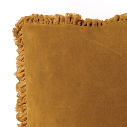 Yard Cushion Bertie Washed Cotton Velvet Square Saffron 45x45cm - thumbnail 2