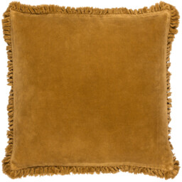 Yard Cushion Bertie Washed Cotton Velvet Square Saffron 45x45cm - thumbnail 4