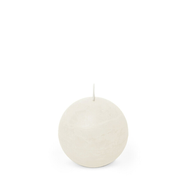 Spaas Ball Candle Rustic Unscented White D:8xH:8cm - image 1