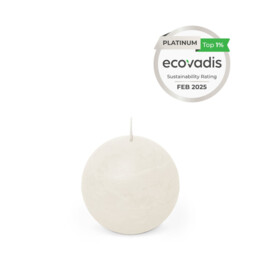 Spaas Ball Candle Rustic Unscented White D:8xH:8cm - thumbnail 2
