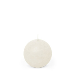Spaas Ball Candle Rustic Unscented White D:8xH:8cm - thumbnail 1