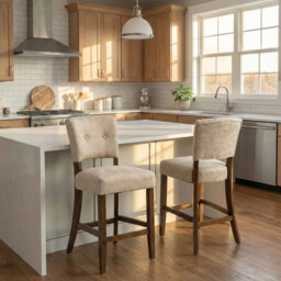 Bar Stool Oakridge Beige/Walnut - thumbnail 2