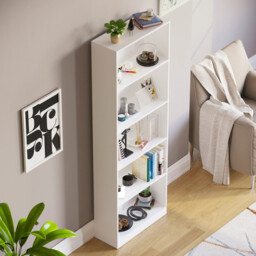Vida Designs Bookcase Cambridge 5 Shelves White Extra Large - thumbnail 6