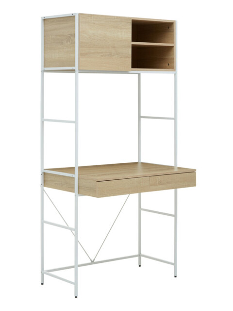 Interiors by Premier Desk & Shelving Unit Bradury Oak/White - image 1