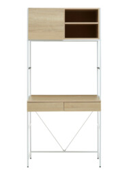 Interiors by Premier Desk & Shelving Unit Bradury Oak/White - thumbnail 5