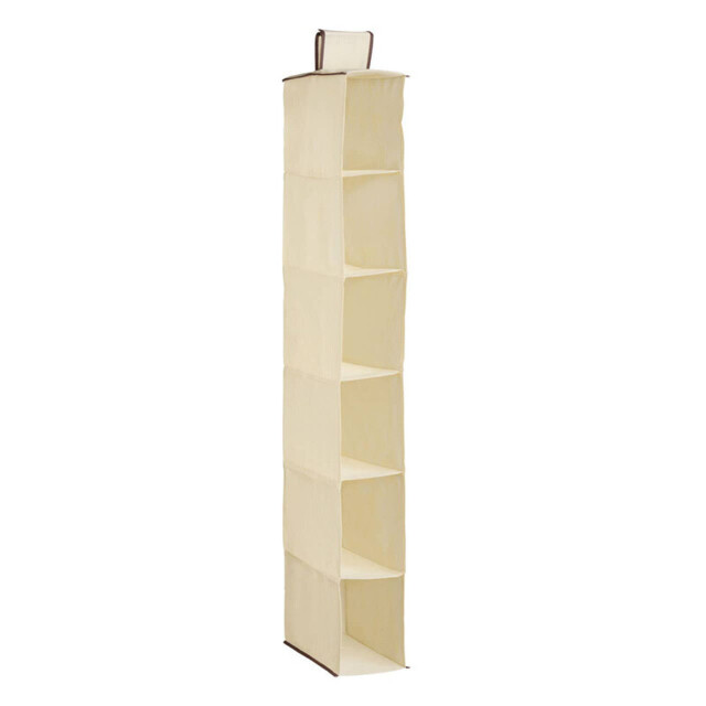 Essentials by Premier 6 Section Cream Hanging Shoe Organiser - image 1