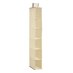 Essentials by Premier 6 Section Cream Hanging Shoe Organiser - thumbnail 1