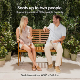 Vonhaus Cannes 2 Seater Garden Bench - thumbnail 3