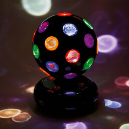 GLOBAL GIZMOS Table Lamp Party Ball Rotating Black/Multicolour Small - thumbnail 3