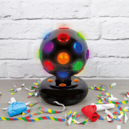 GLOBAL GIZMOS Table Lamp Party Ball Rotating Black/Multicolour Small