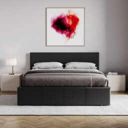 Vida Designs Ottoman Bed Frame Lisbon Faux Leather Black Double - thumbnail 6