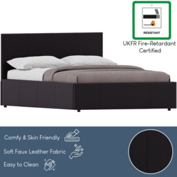Vida Designs Ottoman Bed Frame Lisbon Faux Leather Black Double - thumbnail 2