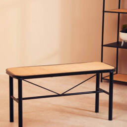 Interiors by Premier Bench Depok Black/Rattan - thumbnail 3