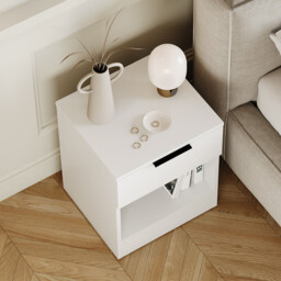 Vida Designs Trega 1 Drawer Bedside Chest, White - thumbnail 4