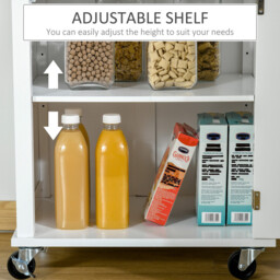 HOMCOM Kitchen Island Cupboard White/Natural - thumbnail 3