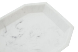 Maison by Premier Grey Marble Effect Towel Tray, Guest Towel Tray With Raised Sides, Cut Corner Polyresin Hand Towel Tray - thumbnail 3