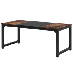 LANTINE Desk, Computer Table, PC Table, Work Table, Dining Table, Black, for Home Office, Conference Table (Rustic Brown/Black, 180 x 80 x 75 cm) - thumbnail 6