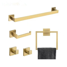 JORDAN&JUDY 5-Piece Gold Towel Rack Set, Luxury Style, Bathroom Organizer - thumbnail 6