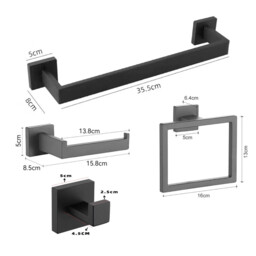JORDAN&JUDY 5-Piece Gold Towel Rack Set, Luxury Style, Bathroom Organizer - thumbnail 4