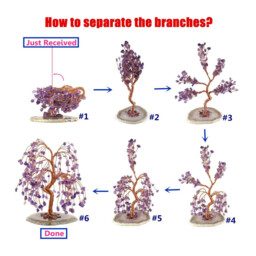 JU7CER 1 piece of natural raw crystal money-attracting willow tree craft, money tree, basic decoration, home decor, Christmas, healing crystal, suitable for home, office and room decoration - thumbnail 3
