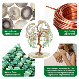 JU7CER 1 piece of natural raw crystal money-attracting willow tree craft, money tree, basic decoration, home decor, Christmas, healing crystal, suitable for home, office and room decoration - thumbnail 2