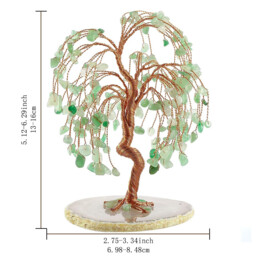 JU7CER 1 piece of natural raw crystal money-attracting willow tree craft, money tree, basic decoration, home decor, Christmas, healing crystal, suitable for home, office and room decoration - thumbnail 5