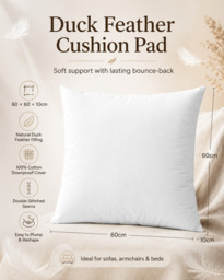 Riva Home Cushion Pad Duck Feather 60x60cm - thumbnail 3