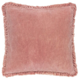 Yard Cushion Bertie Washed Cotton Velvet Square Rosewood 45x45cm - thumbnail 6