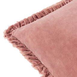 Yard Cushion Bertie Washed Cotton Velvet Square Rosewood 45x45cm - thumbnail 2