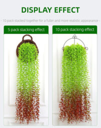 Yuejia 12Pcs 3.5ft/1mArtificial Hanging Willow Vine Fake Greenery Plants for Indoor/Outdoor Decor, Wedding & Photography - Red Tail Design - thumbnail 7