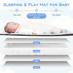 6-in-1 Baby Bed Travel Cot with Changing Table for Baby-Grey - thumbnail 6
