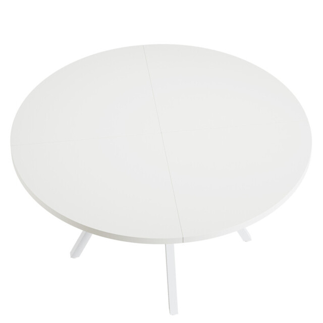LANTINE Round Dining Table, 120CM Large Kitchen Tables for 6-8 People,Modern Style with Metal Legs for Dining Room Kitchen Cafe (Only Table) - image 1