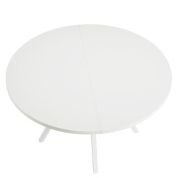 LANTINE Round Dining Table, 120CM Large Kitchen Tables for 6-8 People,Modern Style with Metal Legs for Dining Room Kitchen Cafe (Only Table) - thumbnail 1