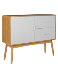 Interiors by Premier Sideboard Malmo 1 Door 2 Drawers Oak/White - thumbnail 3