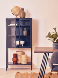 Interiors by Premier Display Cabinet Acier Metal Black Tall - thumbnail 1