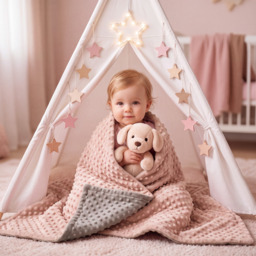 Benarita Minky Dot Baby Blanket, 75×100cm, 1 Pack, Pink Colorblock Grey, 3D Raised Dots Soothing, Thick Plush Heat Retention, Fall Winter Essential Anti-Startle, Suitable for Newborn Sleep Soothing and Car Seat Pad - thumbnail 4