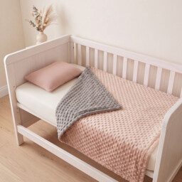 Benarita Minky Dot Baby Blanket, 75×100cm, 1 Pack, Pink Colorblock Grey, 3D Raised Dots Soothing, Thick Plush Heat Retention, Fall Winter Essential Anti-Startle, Suitable for Newborn Sleep Soothing and Car Seat Pad - thumbnail 3