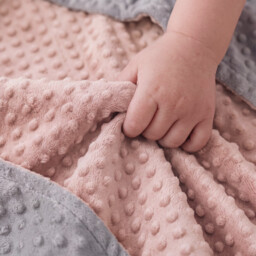 Benarita Minky Dot Baby Blanket, 75×100cm, 1 Pack, Pink Colorblock Grey, 3D Raised Dots Soothing, Thick Plush Heat Retention, Fall Winter Essential Anti-Startle, Suitable for Newborn Sleep Soothing and Car Seat Pad - thumbnail 5